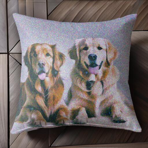 ゴールデンレトリバー クッションカバー 45×45cm アニマル柄 おしゃれ 可愛い クッション本体付き 正方形 犬ファン