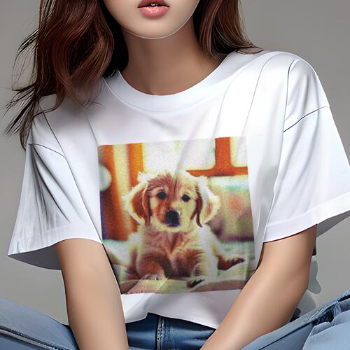 ゴールデンレトリバー Tシャツ レディース 犬ファン 半袖 春夏 犬柄 プリント カジュアル かわいい 人間用 個性派 ここだけのデザイン 面白 ゴールデンレトリバー