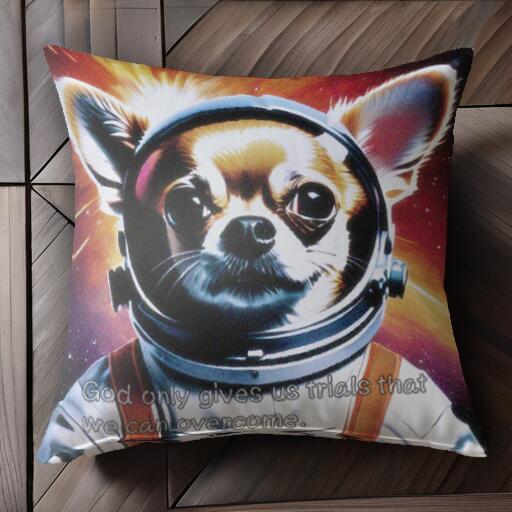 宇宙飛行士 チワワ 宇宙 クッションカバー 45×45cm アニマル柄 おしゃれ 可愛い クッション本体付き 正..
