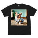 コーギー Tシャツ メンズ キッズ 犬ファン 半袖 春夏 犬柄 プリント カジュアル かわいい 人間用 個性派 ここだけのデザイン 面白 ワンピース コーギー リボン