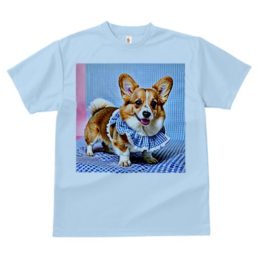 コーギー Tシャツ メンズ キッズ 犬ファン 半袖 春夏 犬柄 プリント カジュアル かわいい 人間用 個性派 ここだけのデザイン 面白 ギンガムチェック コーギー 襟