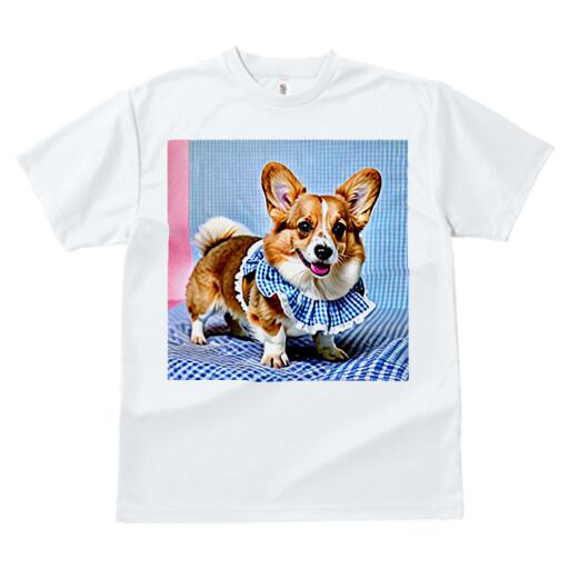 コーギー Tシャツ メンズ キッズ 犬ファン 半袖 春夏 犬柄 プリント カジュアル かわいい 人間用 個性派 ここだけのデザイン 面白 ギンガムチェック コーギー 襟