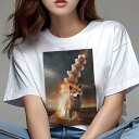 柴犬 Tシャツ レディース 犬ファン 半袖 春夏 犬柄 プリント カジュアル かわいい 人間用 個性派 ここだけのデザイン 面白 爆発 柴犬 雷 稲妻 荒野(4)