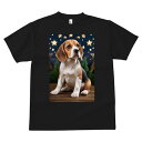 ビーグル Tシャツ メンズ キッズ 犬ファン 半袖 春夏 犬柄 プリント カジュアル かわいい 人間用 個性派 ここだけのデザイン 面白 星 ビーグル クリスマスツリー