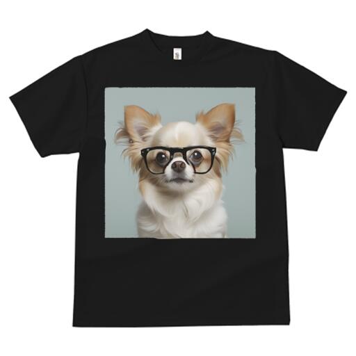 チワワ Tシャツ レディース 犬ファン 半袖 春夏 犬柄 プリント カジュアル かわいい 人間用 個性派 ここだけのデザイン 面白 メガネ チワワ
