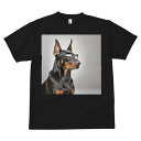 ドーベルマン Tシャツ メンズ キッズ 犬ファン 半袖 春夏 犬柄 プリント カジュアル かわいい 人間用 個性派 ここだけのデザイン 面白 メガネ ドーベルマン(4)