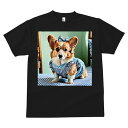 コーギー Tシャツ メンズ キッズ 犬ファン 半袖 春夏 犬柄 プリント カジュアル かわいい 人間用 個性派 ここだけのデザイン 面白 チェック柄 コーギー ワンピース リボン