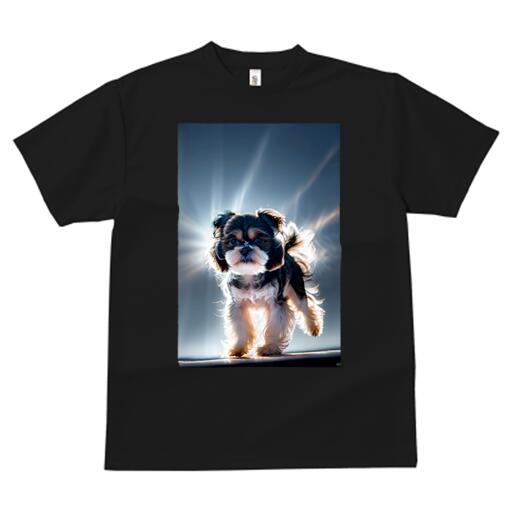 シーズー Tシャツ レディース 犬ファン 半袖 春夏 犬柄 プリント カジュアル かわいい 人間用 個性派 ここだけのデザイン 面白 光 シーズー 輝き