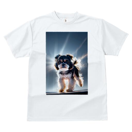 シーズー Tシャツ レディース 犬ファン 半袖 春夏 犬柄 プリント カジュアル かわいい 人間用 個性派 ここだけのデザイン 面白 光 シーズー 輝き