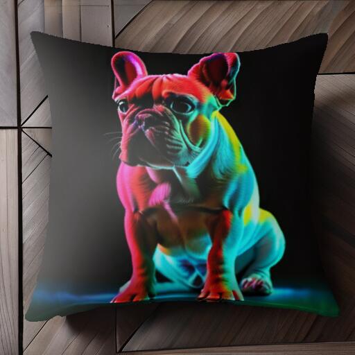 フレンチブルドッグ クッションカバー 45×45cm アニマル柄 おしゃれ 可愛い クッション本体付き 正方形..