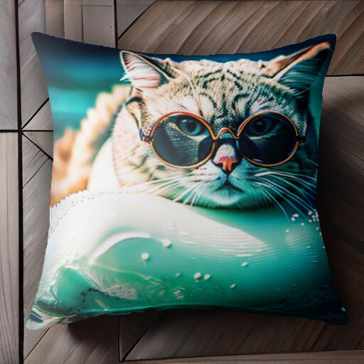 サングラス プール 夏 リゾート バケーション クッションカバー 45×45cm アニマル柄 おしゃれ 可愛い ..