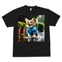 コーギー Tシャツ メンズ キッズ 犬ファン 半袖 春夏 犬柄 プリント カジュアル かわいい 人間用 個性派 ここだけのデザイン 面白 雨 コーギー レインコ...