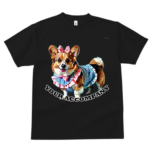 コーギー Tシャツ メンズ キッズ 犬ファン 半袖 春夏 犬柄 プリント カジュアル かわいい 人間用 個性派 ここだけのデザイン 面白 リボン コーギー ワンピース
