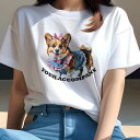 コーギー Tシャツ レディース 犬ファン 半袖 春夏 犬柄 プリント カジュアル かわいい 人間用 個性派 ここだけのデザイン 面白 リボン コーギー ワンピース