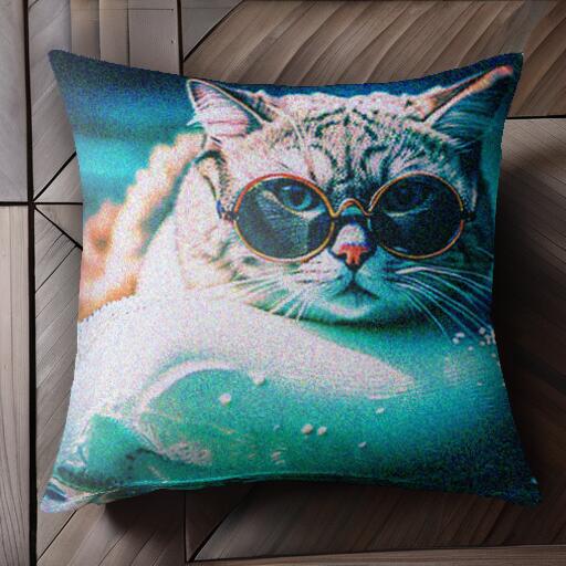 サングラス プール 夏 リゾート クッションカバー 45×45cm アニマル柄 おしゃれ 可愛い クッション本体..