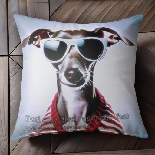 サングラス イタリアングレーハウンド セーター クッションカバー 45×45cm アニマル柄 おしゃれ 可愛い..