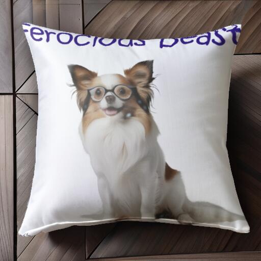 メガネ パピヨン,チワワ クッションカバー 45×45cm アニマル柄 おしゃれ 可愛い クッション本体付き 正方形 犬ファン