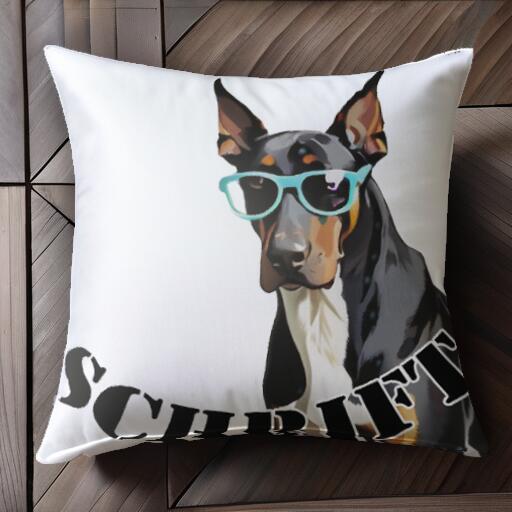 メガネ ドーベルマン クッションカバー 45×45cm アニマル柄 おしゃれ 可愛い クッション本体付き 正方..