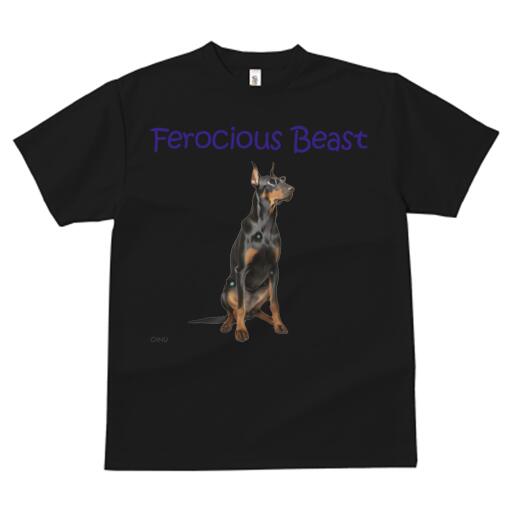 ドーベルマン Tシャツ レディース 犬ファン 半袖 春夏 犬柄 プリント カジュアル かわいい 人間用 個性派 ここだけのデザイン 面白 メガネ ドーベルマン