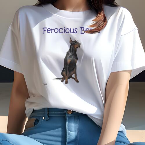 ドーベルマン Tシャツ レディース 犬ファン 半袖 春夏 犬柄 プリント カジュアル かわいい 人間用 個性派 ここだけのデザイン 面白 メガネ ドーベルマン