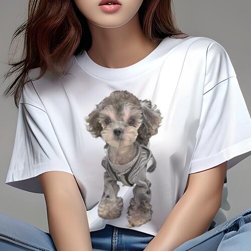 トイプードル Tシャツ レディース 犬ファン 半袖 春夏 犬柄 プリント カジュアル かわいい 人間用 個性..