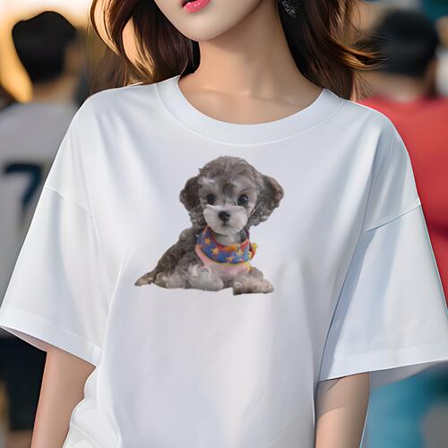 トイプードル Tシャツ レディース 犬ファン 半袖 春夏 犬柄 プリント カジュアル かわいい 人間用 個性..