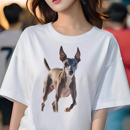 イタリアングレーハウンド Tシャツ レディース 犬ファン 半袖 春夏 犬柄 プリント カジュアル かわいい 人間用 個性派 ここだけのデザイン 面白 イタリアングレーハウンド(4)