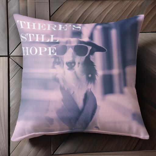 サングラス ボーダーコリー ネクタイ クッションカバー 45×45cm アニマル柄 おしゃれ 可愛い クッション本体付き 正方形 犬ファン