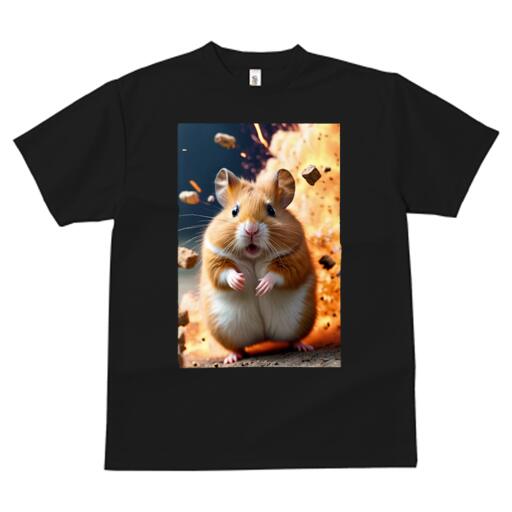 Tシャツ メンズ キッズ 犬ファン 半袖 春夏 犬柄 プリント カジュアル かわいい 人間用 個性派 ここだけのデザイン 面白 爆発 ハムスター 動物 可愛い びっくり