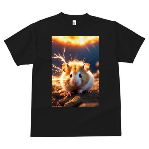 Tシャツ レディース 犬ファン 半袖 春夏 犬柄 プリント カジュアル かわいい 人間用 個性派 ここだけのデザイン 面白 電気 雷 ハムスター 可愛い
