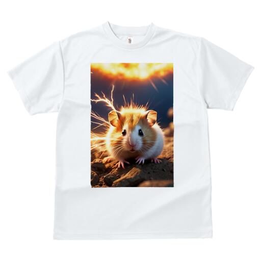 Tシャツ レディース 犬ファン 半袖 春夏 犬柄 プリント カジュアル かわいい 人間用 個性派 ここだけのデザイン 面白 電気 雷 ハムスター 可愛い