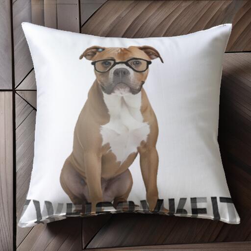 メガネ アメリカンピットブルテリア クッションカバー 45×45cm アニマル柄 おしゃれ 可愛い クッション..