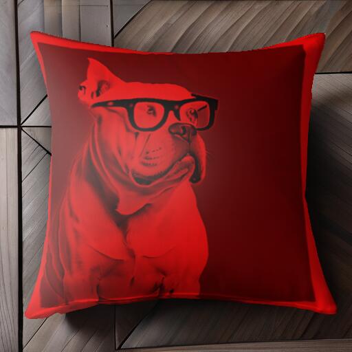 メガネ アメリカンブリー クッションカバー 45×45cm アニマル柄 おしゃれ 可愛い クッション本体付き ..