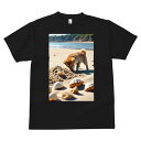 柴犬 Tシャツ メンズ キッズ 犬ファン 半袖 春夏 犬柄 プリント カジュアル かわいい 人間用 個性派 ここだけのデザイン 面白 ビーチ 柴犬 海 砂浜 夏