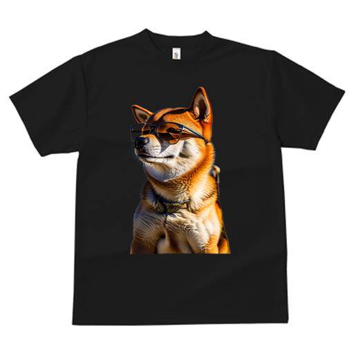 柴犬 Tシャツ レディース 犬ファン 半袖 春夏 犬柄 プリント カジュアル かわいい 人間用 個性派 ここだけのデザイン 面白 サングラス 柴犬