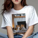 柴犬 Tシャツ レディース 犬ファン 半袖 春夏 犬柄 プリント カジュアル かわいい 人間用 個性派 ここだけのデザイン 面白 暖炉 柴犬 キャンドル ブランケット