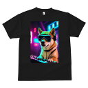 柴犬 Tシャツ メンズ キッズ 犬ファン 半袖 春夏 犬柄 プリント カジュアル かわいい 人間用 個性派 ここだけのデザイン 面白 ヘッドホン 柴犬 サングラス ネオン DJ