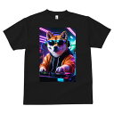柴犬 Tシャツ メンズ キッズ 犬ファン 半袖 春夏 犬柄 プリント カジュアル かわいい 人間用 個性派 ここだけのデザイン 面白 DJ 柴犬 音楽 ヘッドホン サングラス