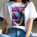 柴犬 Tシャツ レディース 犬ファン 半袖 春夏 犬柄 プリント カジュアル かわいい 人間用 個性派 ここだけのデザイン 面白 DJ 柴犬 ヘッドホン ネオン