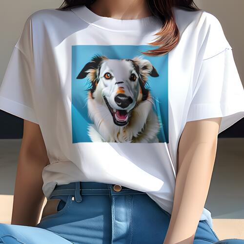 ボーダーコリー Tシャツ レディース 犬ファン 半袖 春夏 犬柄 プリント カジュアル かわいい 人間用 個性派 ここだけのデザイン 面白 ボーダーコリー