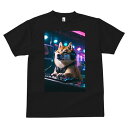 柴犬 Tシャツ メンズ キッズ 犬ファン 半袖 春夏 犬柄 プリント カジュアル かわいい 人間用 個性派 ここだけのデザイン 面白 DJ 柴犬 ヘッドホン ミキサー 照明
