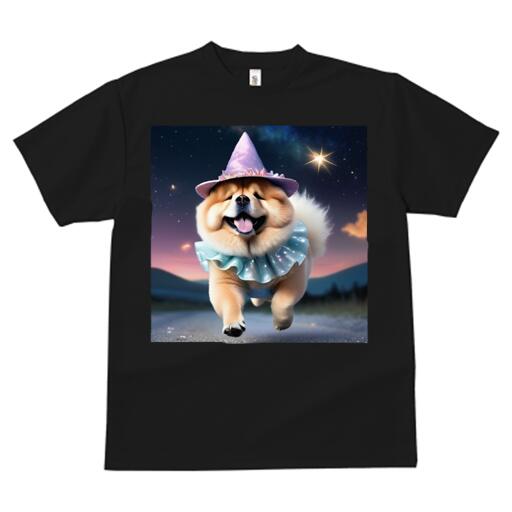 楽天フロントップ楽天市場店チャウチャウ Tシャツ メンズ キッズ 犬ファン 半袖 春夏 犬柄 プリント カジュアル かわいい 人間用 個性派 ここだけのデザイン 面白 星空 チャウチャウ 帽子 キラキラ