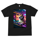 柴犬 Tシャツ メンズ キッズ 犬ファン 半袖 春夏 犬柄 プリント カジュアル かわいい 人間用 個性派 ここだけのデザイン 面白 DJ 柴犬 ヘッドホン ターンテーブル ネオン