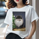 ポメラニアン Tシャツ レディース 犬ファン 半袖 春夏 犬柄 プリント カジュアル かわいい 人間用 個性派 ここだけのデザイン 面白 クリスマスツリー ポメラニアン 星