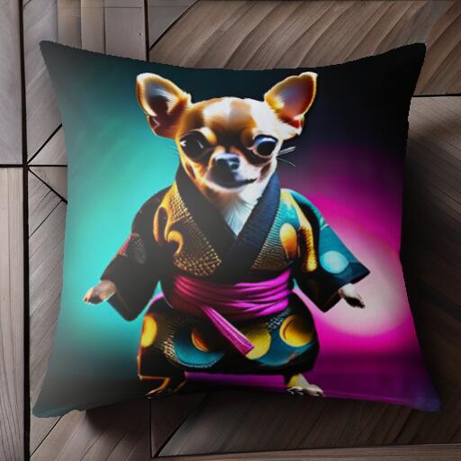 着物 チワワ 和風 ドッグウェア クッションカバー 45×45cm アニマル柄 おしゃれ 可愛い クッション本体..