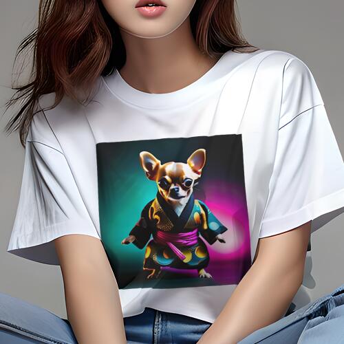 チワワ Tシャツ レディース 犬ファン 半袖 春夏 犬柄 プリント カジュアル かわいい 人間用 個性派 こ..