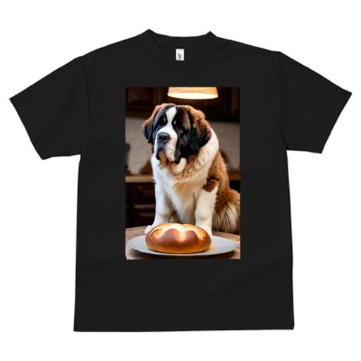 セントバーナード Tシャツ レディース 犬ファン 半袖 春夏 犬柄 プリント カジュアル かわいい 人間用 個性派 ここだけのデザイン 面白 パン セントバーナード