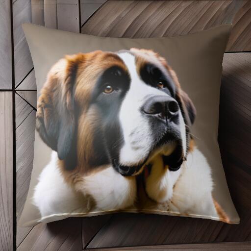 セントバーナード クッションカバー 45×45cm アニマル柄 おしゃれ 可愛い クッション本體付き 正方形 犬ファン