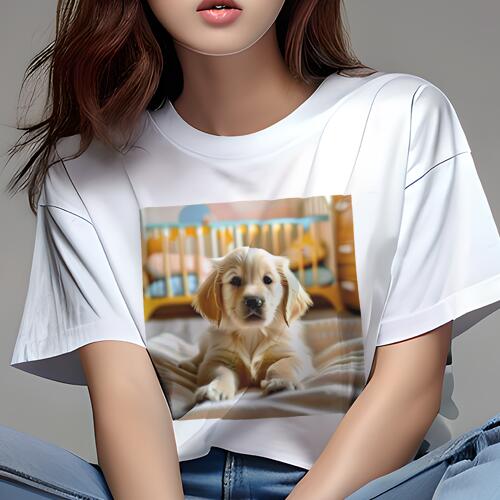 ゴールデンレトリバー Tシャツ レディース 犬ファン 半袖 春夏 犬柄 プリント カジュアル かわいい 人..