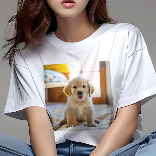 ゴールデンレトリバー Tシャツ レディース 犬ファン 半袖 春夏 犬柄 プリント カジュアル かわいい 人..